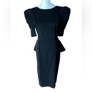 Vintage Act I Made in USA black velvet cocktail dress with Bow detail size 7-8